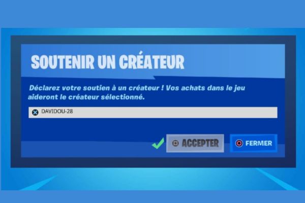 Fortnite code createur