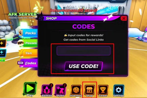 Comment utiliser les codes dans Volleyball Legends