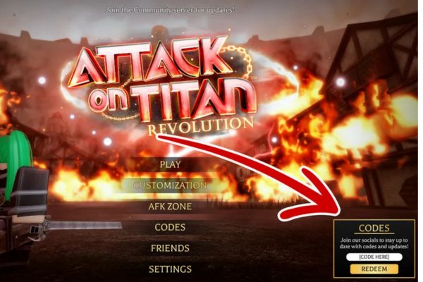 Comment activer vos codes dans Attack on Titan Revolution
